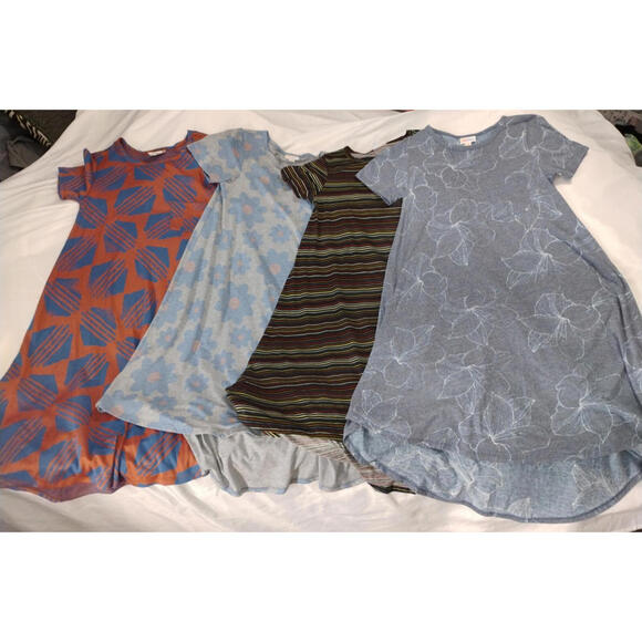 LuLaRoe Dresses & Skirts - Lularoe T-Shirt Dresses Lot Of 4 Casual Size XXS Summer Travel